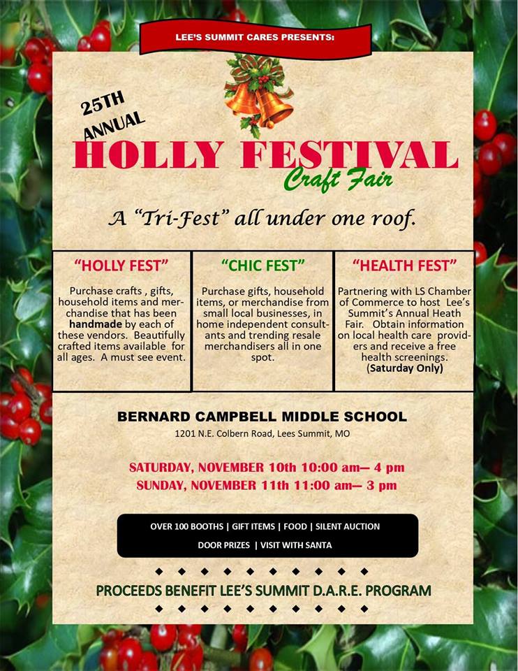 The 25th Annual Holly Festival Craft Fair To Support DARE Lee's